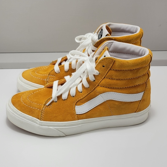 Vans Shoes - Vans suede SK8-HI High top sneaker in mustard yellow and white